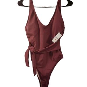 Shade & Shore Burgundy One Piece